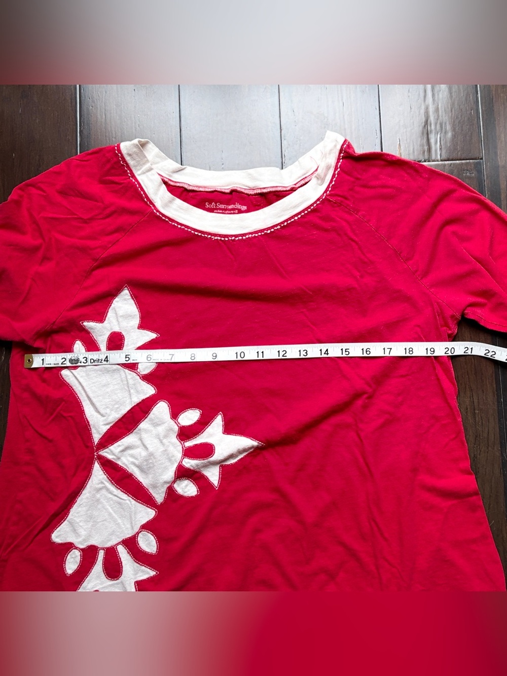 Tunic top Soft Surroundings women's Red XL linen cotton holidays festive - Picture 7 of 9